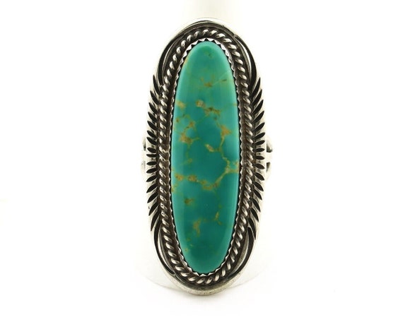 Navajo Ring 925 Silver Natural Mined Turquoise Ar… - image 4