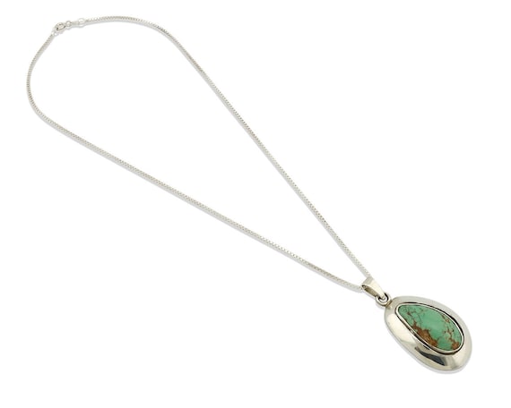 Navajo Necklace .925 Silver Kingman Turquoise Art… - image 2