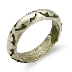 Women&#39;s Navajo Ring .925 SOLID Silver Hand Stamped Circa 1980&#39;s Size 3.75