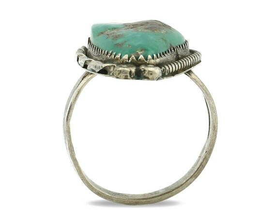 Navajo Ring .925 Silver Natural Aqua Turquoise Si… - image 4