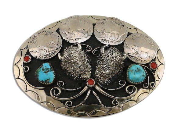 Colossal Buffalo Turquoise Sterling Silver Native American Navajo Bracelet Colossal Buffalo Turquoise Sterling Silver Native American Navajo Bracelet