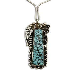 Navajo Artist FG .925 Silver Natural Blue Turquoise Handmade Necklace image 4