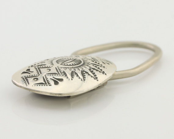 Navajo Hand Stamped Key Chain .925 Silver Handmad… - image 5