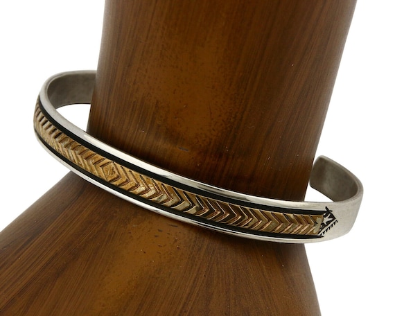 Navajo Bracelet SOLID .925 Silver & 12K Gold Fill… - image 1