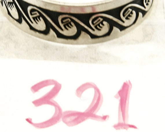 Hopi Bracelet .925 Silver Handmade Overlay Patter… - image 9