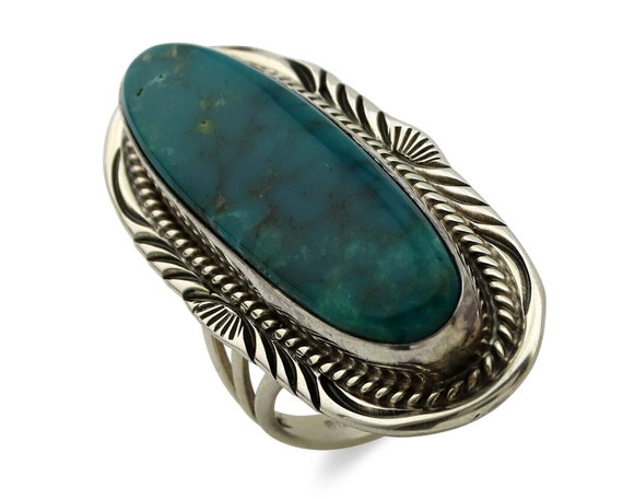 Navajo Ring 925 Silver Turquoise Mountain Artist … - image 1