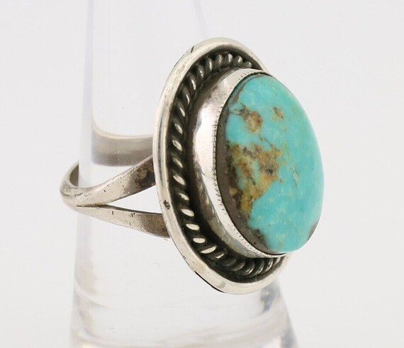 Navajo Handmade Ring 925 Silver Turquoise Native … - image 6