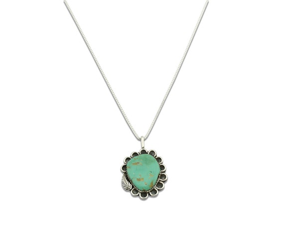 Navajo Necklace .925 Silver Kingman Turquoise Nat… - image 3