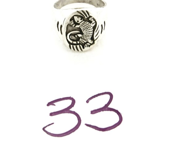 Navajo Ring .925 SOLID Silver Handmade Overlay Si… - image 9