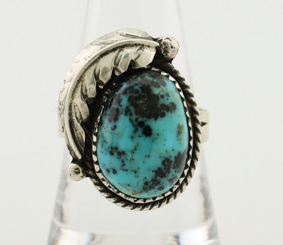 Navajo Ring 925 Silver Natural Blue Turquoise Nat… - image 4