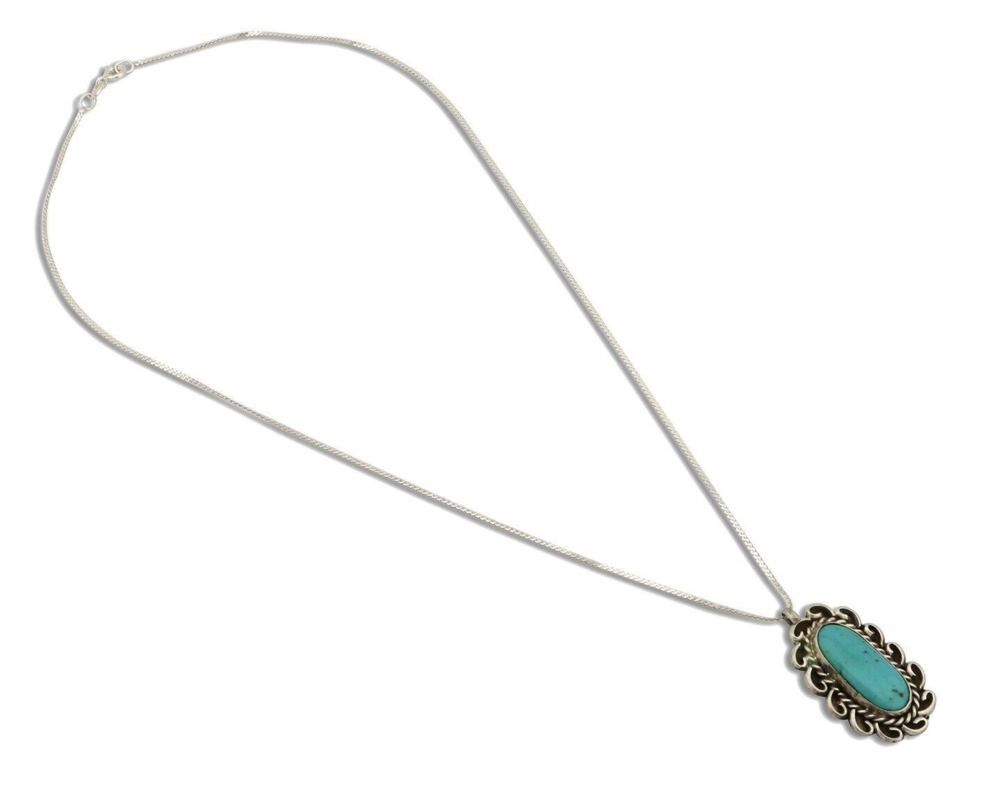 Collier Croix Navajo - Argent Sterling Avec 7 Turquoises Véritables - Occasion Excellent état