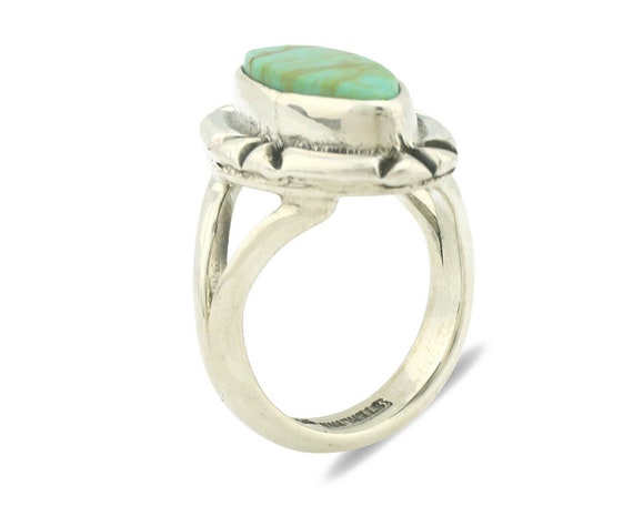 Navajo Ring .925 Silver Natural Mined Turquoise A… - image 2