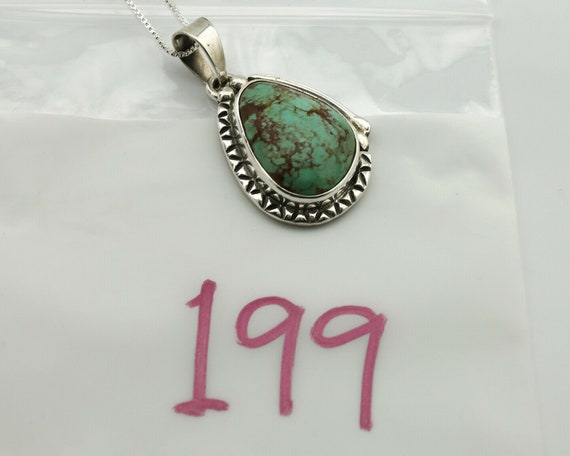 Navajo Necklace .925 Silver Kingman Turquoise Sig… - image 10