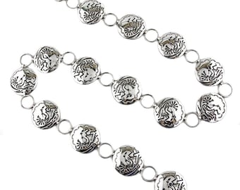 Navajo Hand Cut Concho Belt in Solid .925 Sterling Silver
