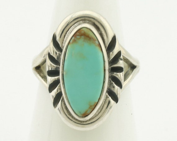 Navajo Ring .925 Silver Natural Mined Turquoise A… - image 4