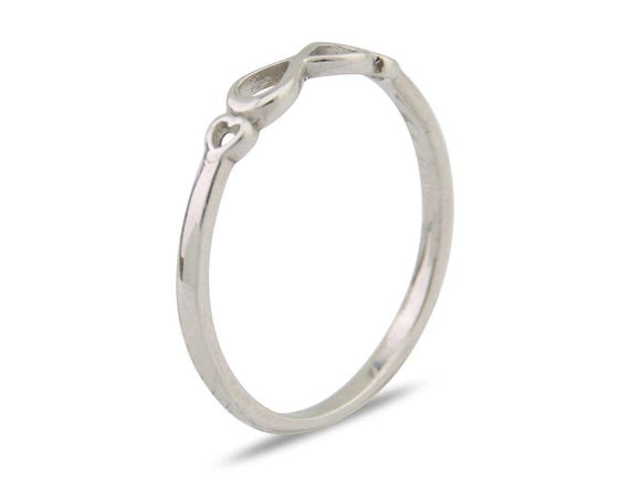Infinity Heart Promise Ring 925 Solid Silver Size… - image 2
