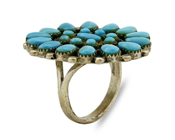 Women's Navajo Turquoise Ring .925 Silver Handmad… - image 2