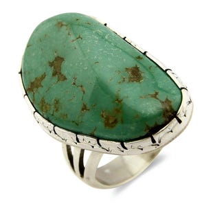 Navajo Turquoise Ring .925 Silver Handmade Signed Wayne Etsitty C.80's