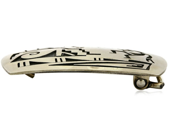 Navajo Belt Buckle .925 SOLID Sterling Silver Han… - image 3