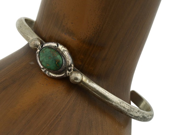 Navajo Bracelet .925 Silver Royston Turquoise Nat… - image 1