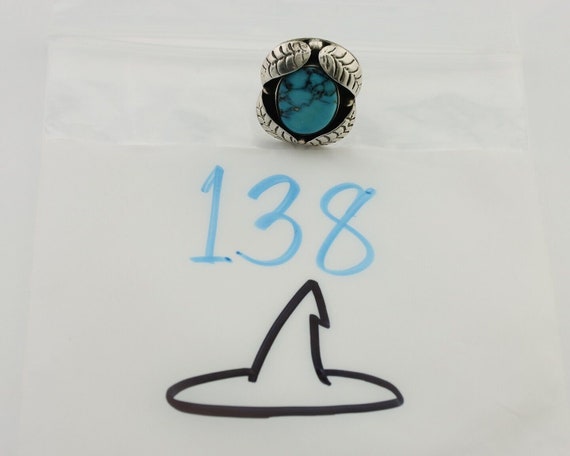 Navajo Ring 925 Silver Natural Turquoise Native A… - image 10