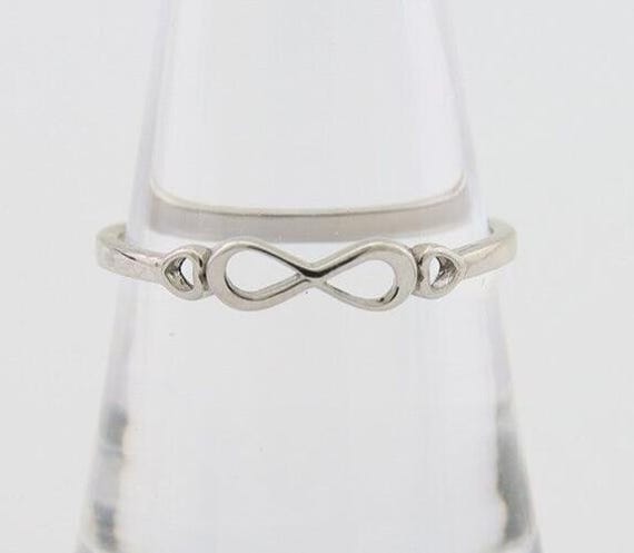 Infinity Heart Promise Ring 925 Solid Silver Size… - image 4