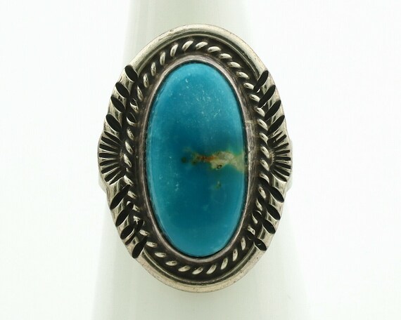 Navajo Ring .925 Silver Turquoise Signed M Begay … - image 4