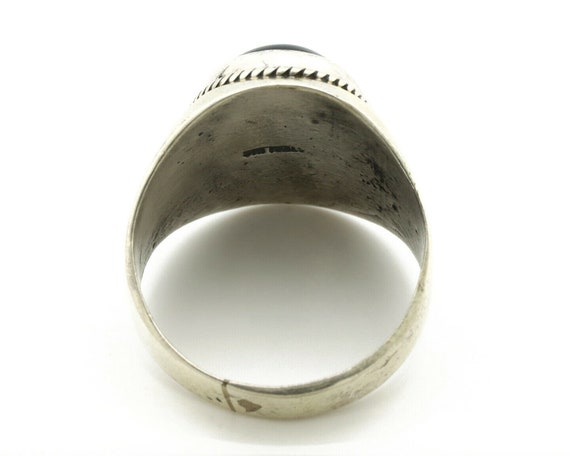 Navajo Ring .925 Silver Handmade Black Onyx Nativ… - image 6