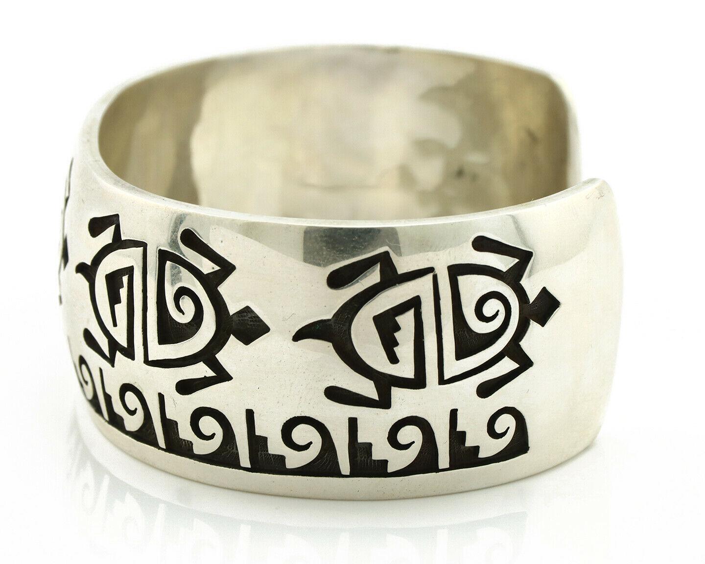 Hopi Turtle Bracelet .925 Silver Artist Signed Mitchell Sockyma C