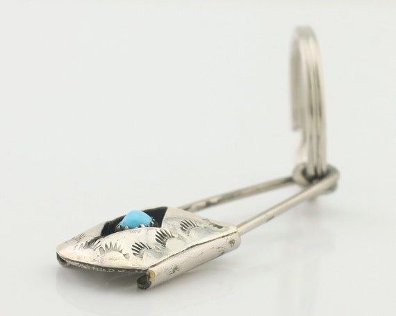 Navajo Hand Stamped Key Chain .925 Silver Handmad… - image 5