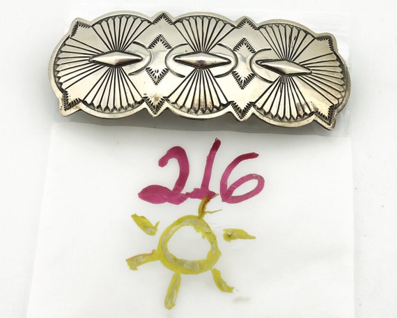 Women's Navajo Hair Clip Barrette .925 Silver Han… - image 8