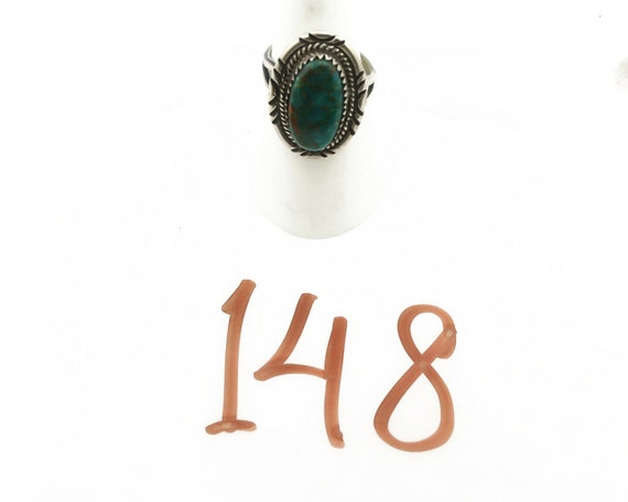 Navajo Ring .925 Silver Turquoise Mountain Signed… - image 8