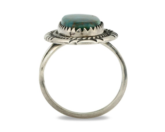 Navajo Ring .925 Silver Turquoise Mountain Signed… - image 3