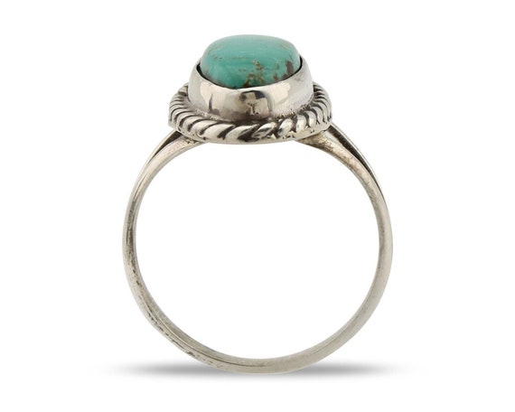 Navajo Ring 925 Silver Kingman Turquoise Artist S… - image 3