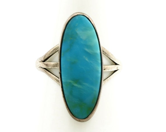 Navajo Ring .925 Silver Arizona Turquoise Native … - image 4