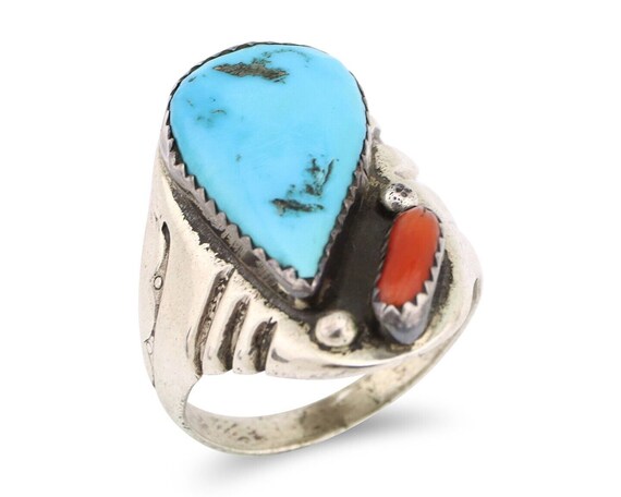 Navajo Ring 925 Silver Sleeping Beauty Turquoise … - image 1