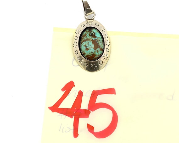 Navajo Necklace .925 Silver Kingman Turquoise Nat… - image 9