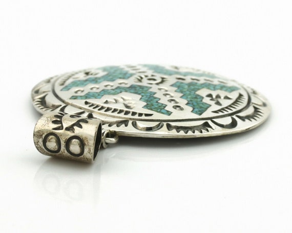 Navajo Necklace .925 Silver Kingman Turquoise Sta… - image 4