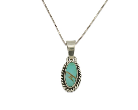Navajo Necklace .925 Silver Arizona Turquoise Art… - image 1