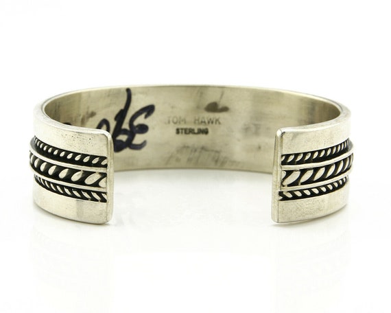 Navajo Bracelet .925 Silver SOLID Handmade Signed… - image 6