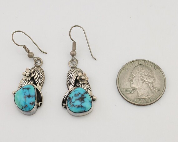 Navajo Handmade Earrings 925 Silver Natural Turqu… - image 6