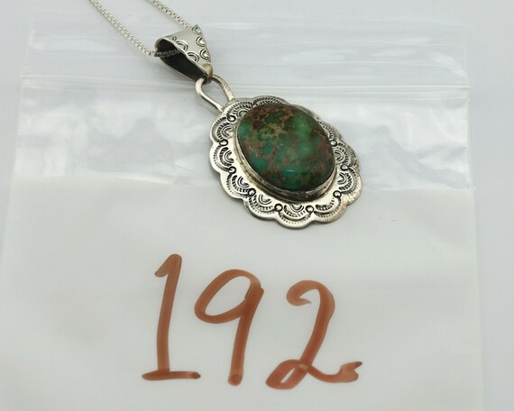 Navajo Necklace .925 Silver Royston Turquoise Sig… - image 9