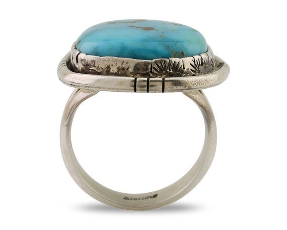 Navajo Ring 925 Silver Morenci Tuquoise Native Am… - image 3