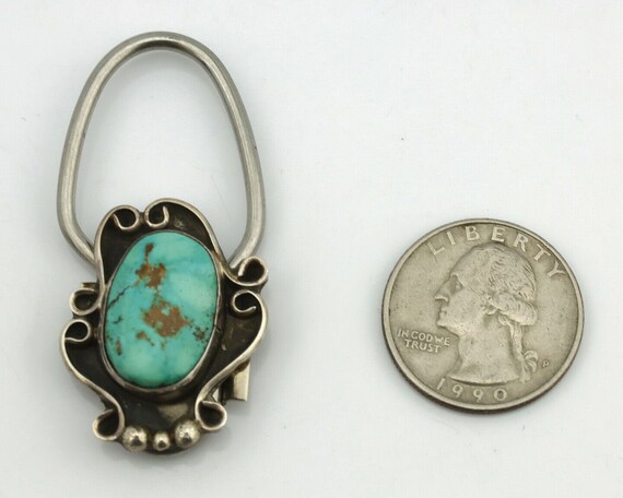 Navajo Key Chain .925 Silver Fox Mine Turquoise N… - image 7