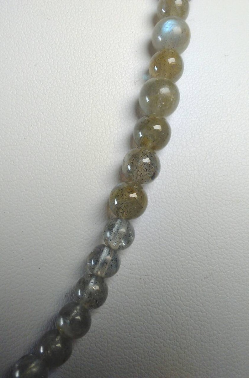 All Labradorite sterling silver natural crystal necklace with a pointed drop shape pendant all AAAA grade beads plus free ear rings