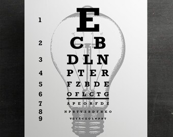 eye chart print etsy