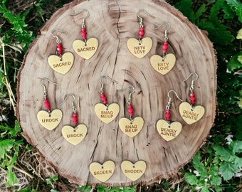 Native Conversation Heart Earrings-Love day-Valentine's gift