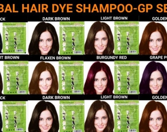 Herbal Hair dye shampoo-color gray & white hair in minutes-women and men-gp series