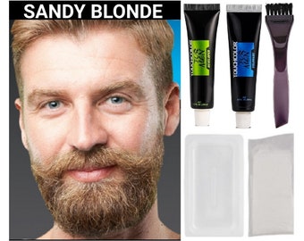 1 Kit-Sandy Blonde Beard Moustache and Sideburns Hair dye cream kit-dye gray beard in minutes-long lasting color