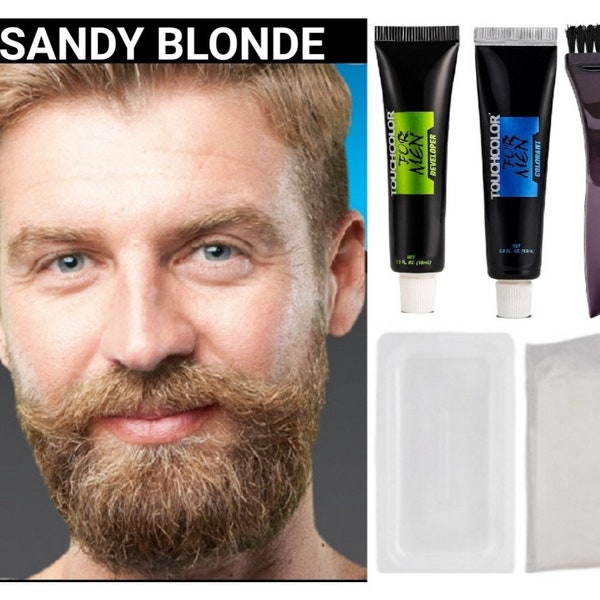 1 Kit-Sandy Blonde Beard Moustache and Sideburns Hair dye cream kit-dye gray beard in minutes-long lasting color